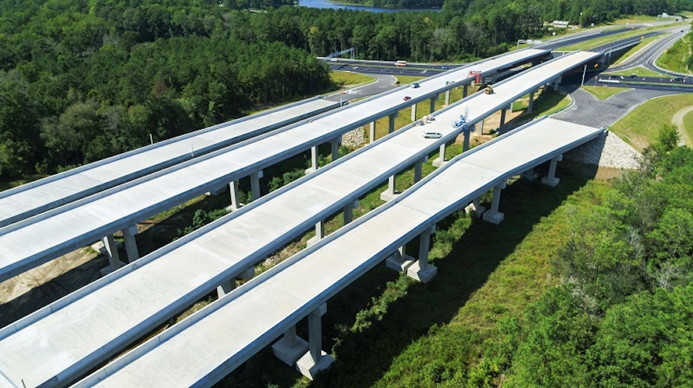 Aireal View of Fayetteville Outer Loop Bridge.