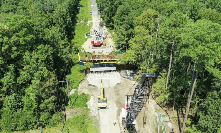 Ariel view of Bridge Replacement on HWY 40.