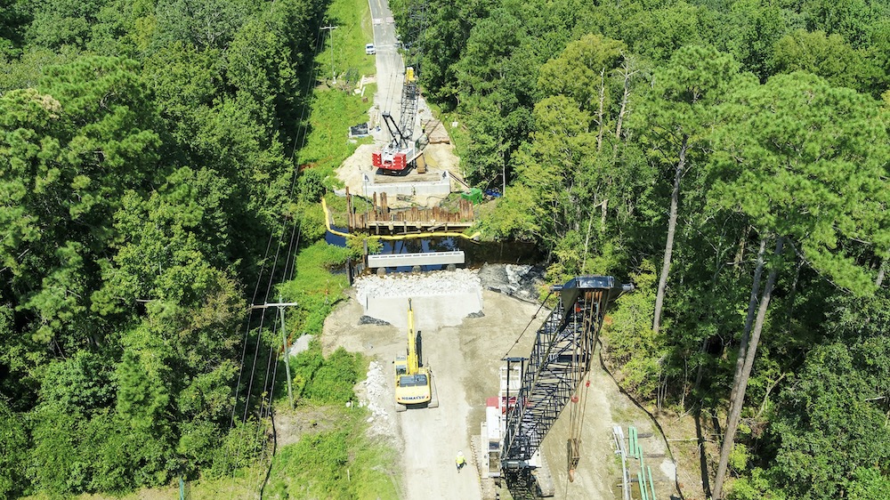 Ariel view of Bridge Replacement on HWY 40.