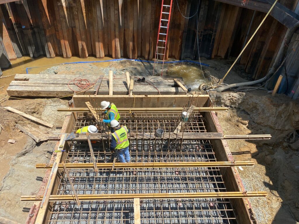 Bridge Division works on the headwall