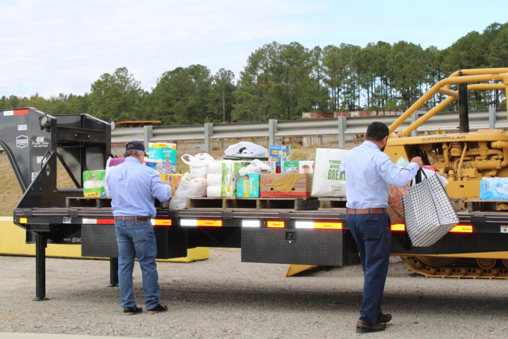 Loading up the trailer with Hurricane Helene relief supplies