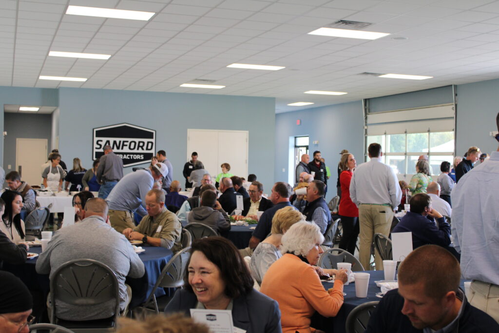 SCI training center full of Partners enjoying lunch at Partner Appreciation Day