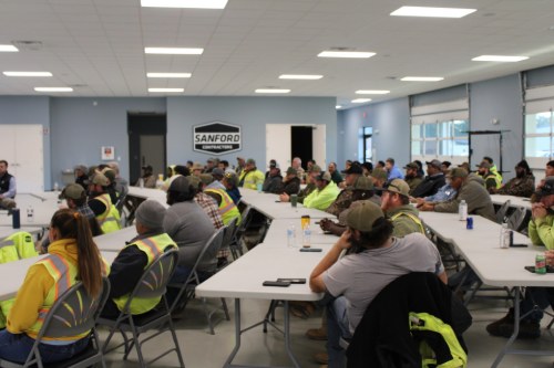 Crowd gathered for Sanford Contractors Safety Stand Downs